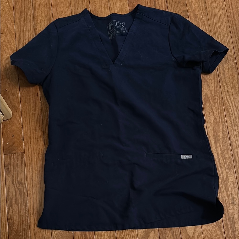 Figs Navy Blue Scrub Top